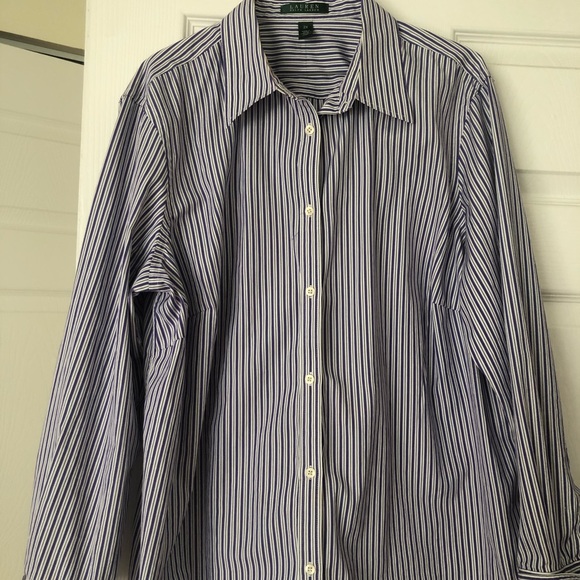 Ralph Lauren Tops - Ralph Lauren button down shirt purple and white